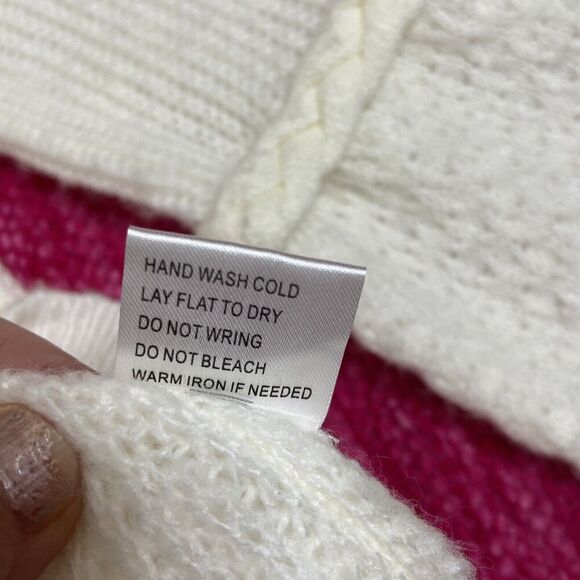 Belle by Belldini Mock Neck Sweater Braid Trim Ivory Size Large - Picture 7 of 9